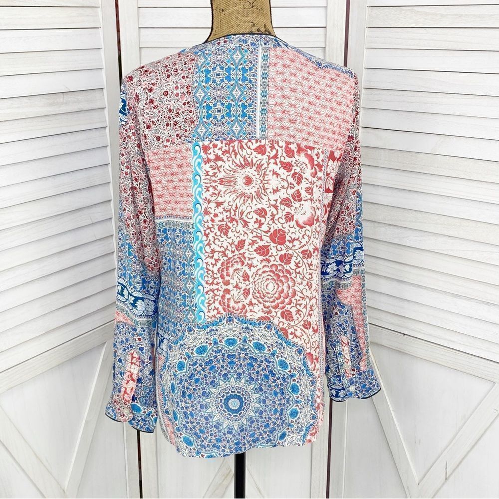 Sanctuary Multi Patchwork Print Button Front‎ Blo… - image 4